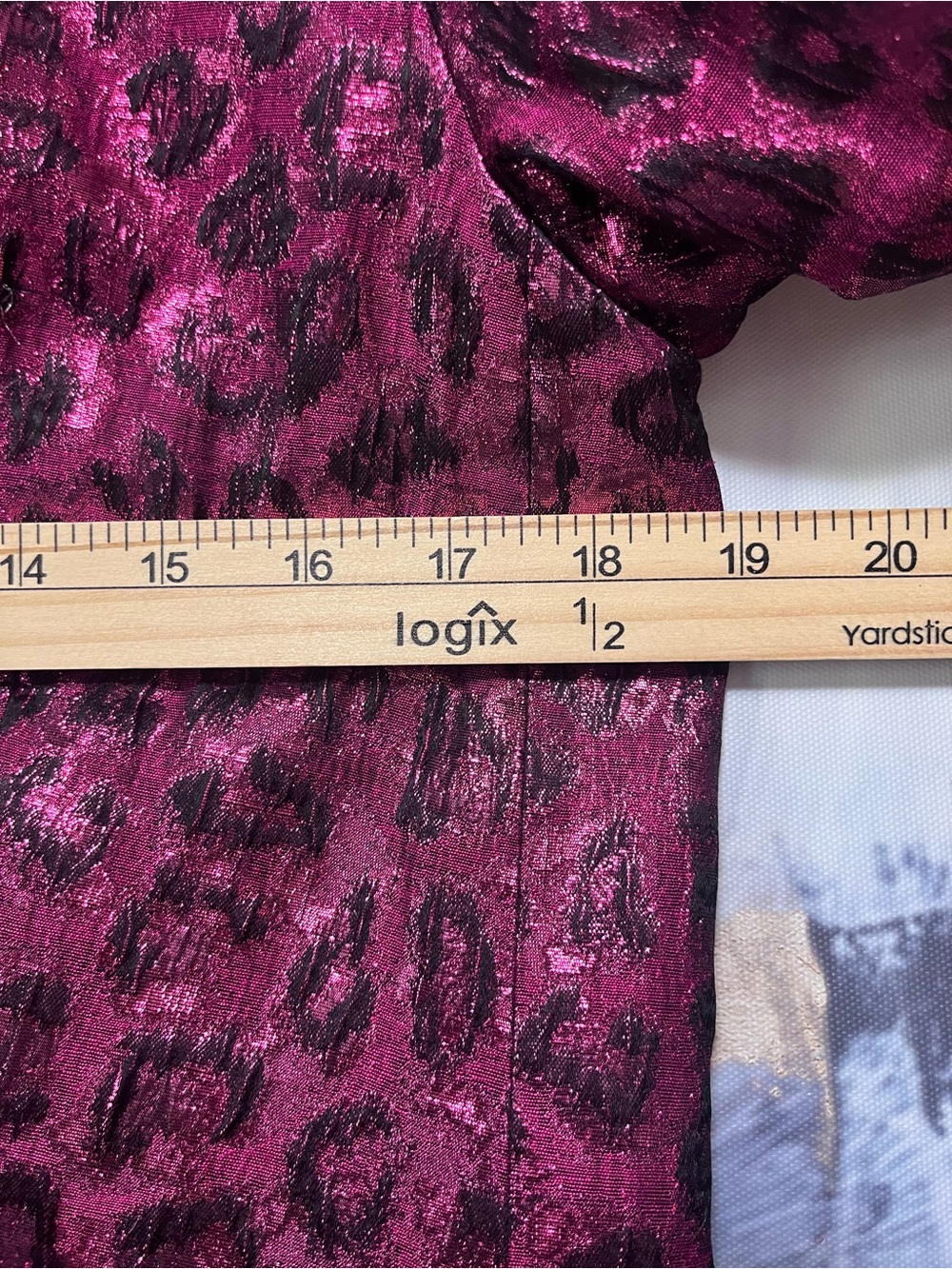 Tanya Taylor Analiese Blazer Metallic Fuchsia Burgundy Pink Leopard Print Size 4 - Picture 12 of 16